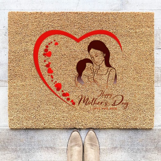 Mother & Daughter Love Heart Mother’s Day Coir Doormats