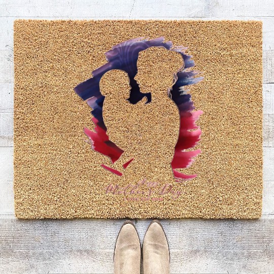 Watercolor Silhouette – Mother's Day Love Coir Doormats