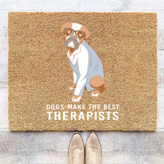 Therapy Dog Psychology Therapist Coir Doormats