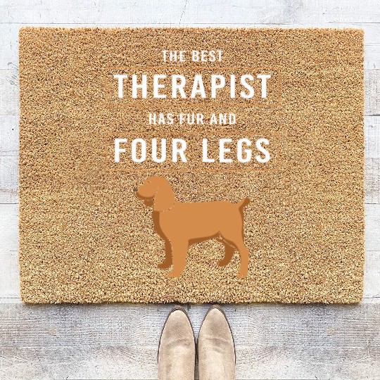 Therapy Dog Therapist Doggie School Coir Doormats
