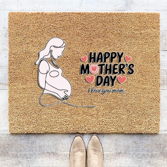 "Happy Mother’s Day – Minimalist Mom Design" Coir Doormats