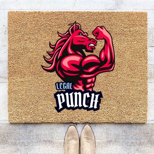 Legal Punch–Power Horse Gym Coir Doormats for Fitness Lovers