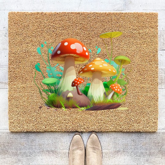 Funky Fungi – Nature’s Neon Wonder Coir Doormats