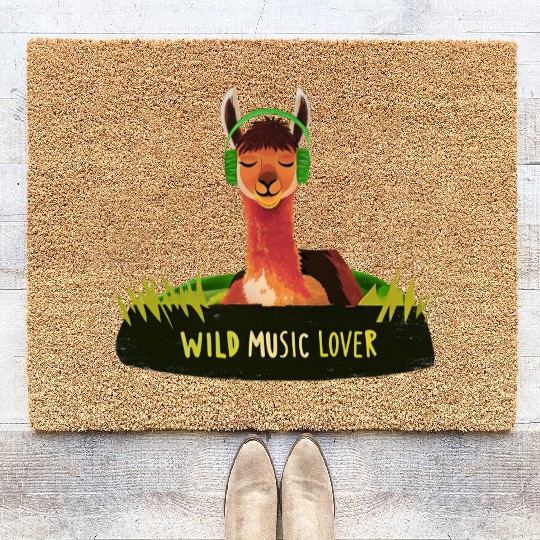 Lloyd the Llama Rockstar Coir Doormats