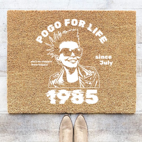 40th birthday Pogo for life since 07/1985 Coir Doormats