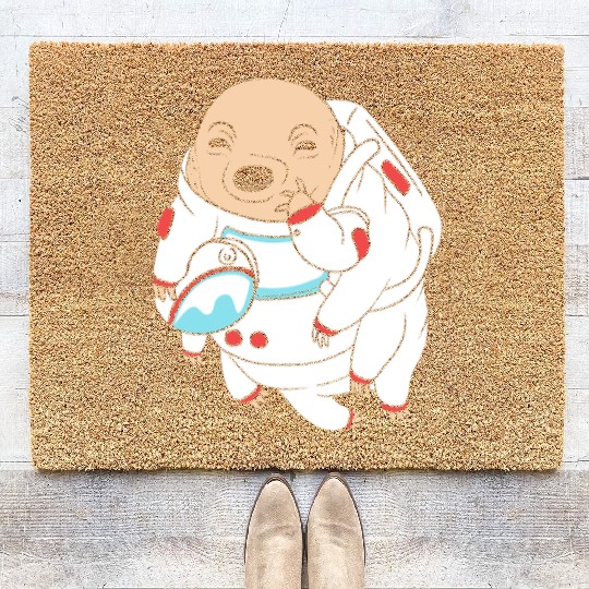 Water Bear Lover Tardigrade Astronaut Coir Doormats