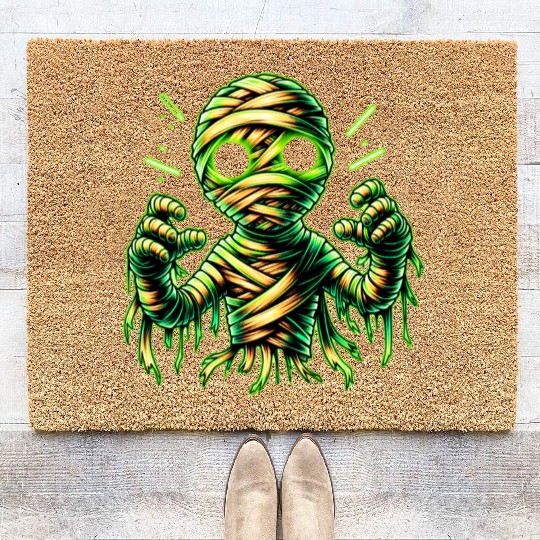 Neon Mummy Glow – Cursed Undead Wrap Coir Doormats