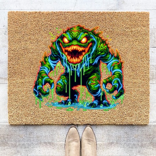 Neon Swamp Beast – Toxic Terror Coir Doormats