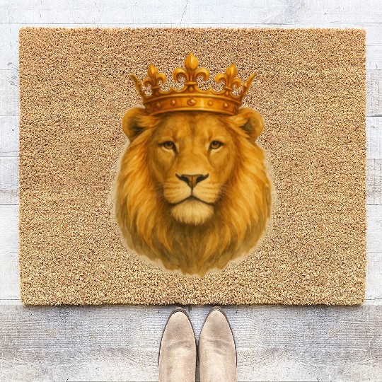 Crowned Majesty The Lion’s Royal Presence Coir Doormats