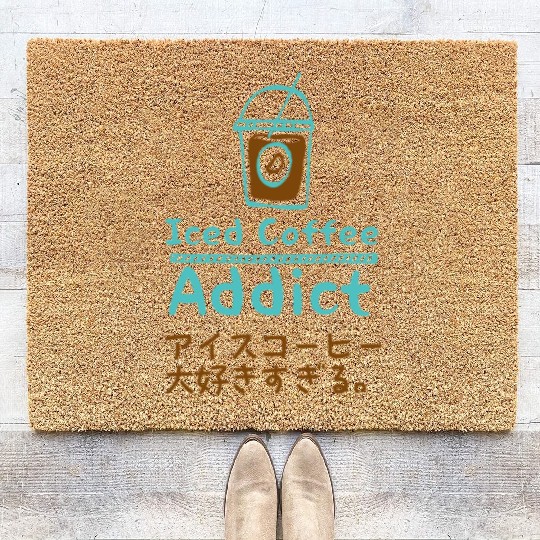 Iced Coffee Addict Mint Coir Doormats