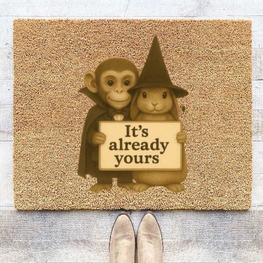It's Already Yours - Witch Bunny & Vampire Monkey Coir Doormats