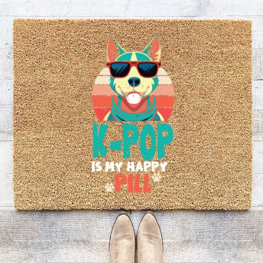 Kpop Happy Pill Corgi Dog Korean Pop Merch K-pop M Coir Doormats