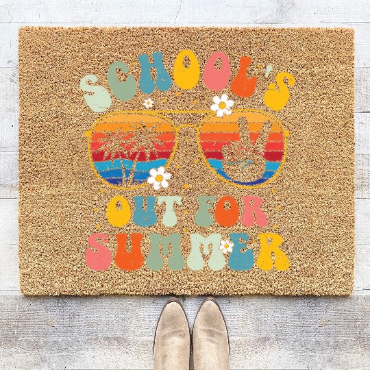Schools Out For Summer Last Day Of School Coir Doormats