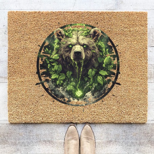 Mystical Natural Bear Magic Spiritual Force Coir Doormats