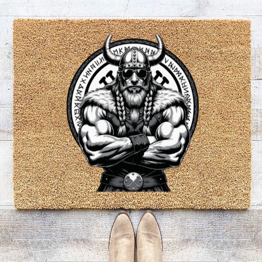 Viking Warrior Man Odin Thor Norman Walhalla Coir Doormats