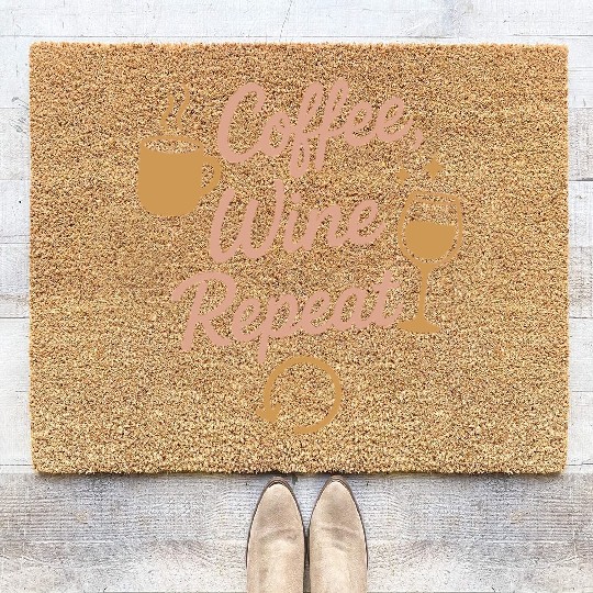 Single Mom Life Chaos Coordinator Wine Coffee Coir Doormats