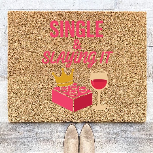 Single Mom Life Chaos Coordinator Wine Coffee Coir Doormats