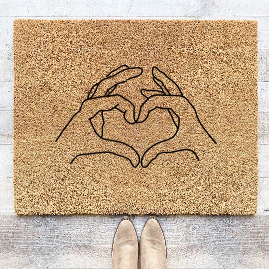I Love You Doodle Vector Coir Doormats