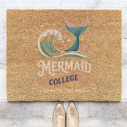 Mermaid College - No facts just vibes Coir Doormats