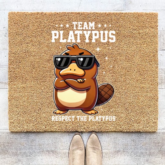Funny Team Platypus Respect The Platypus Cool Coir Doormats