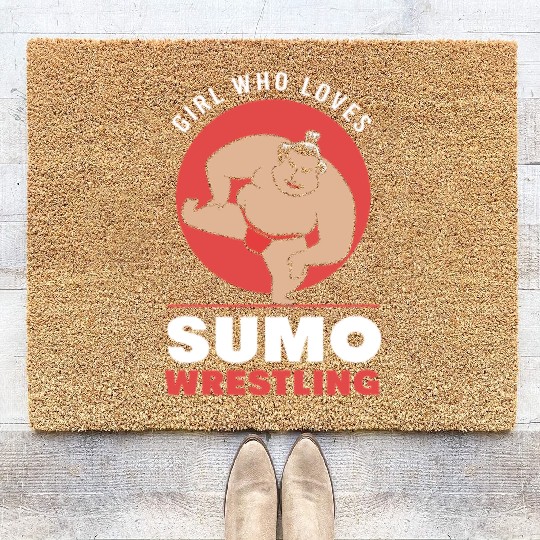 Sumo Wrestler Girl Japan Wrestling Coir Doormats