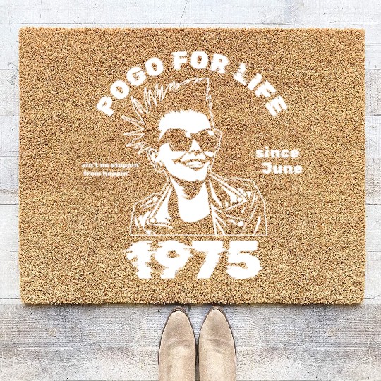 50th birthday Pogo for life since 06/1975 Coir Doormats