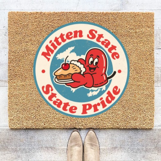 Great Lakes Charm Michigan Mitten Vintage Style Coir Doormats