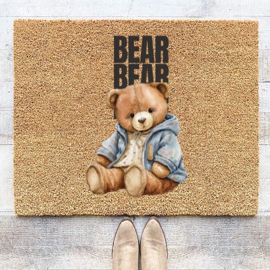 Black and Grey Fashion Logo Coir Doormats