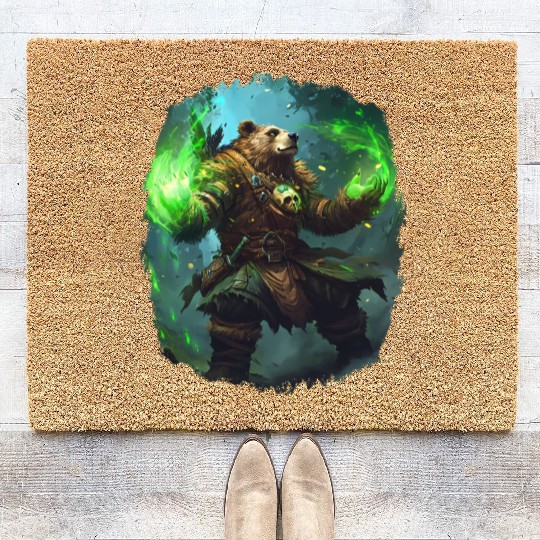 Forest Guardian Channeling Mystic Nature Magic Coir Doormats