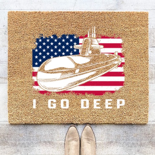 Patriotic American Submarine Veteran Coir Doormats