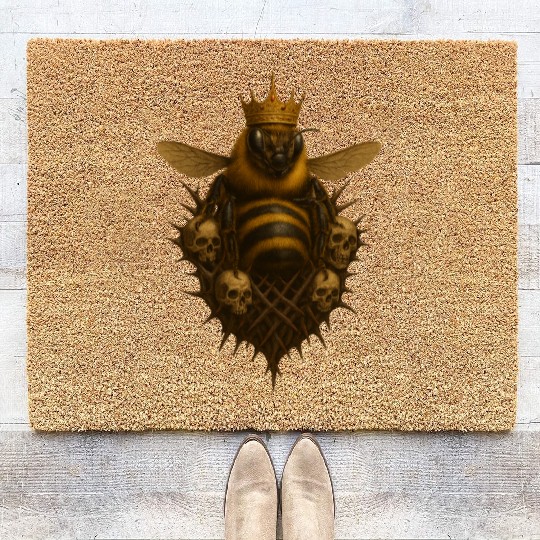 Queen Bee - Gothic Insect Ruler Coir Doormats