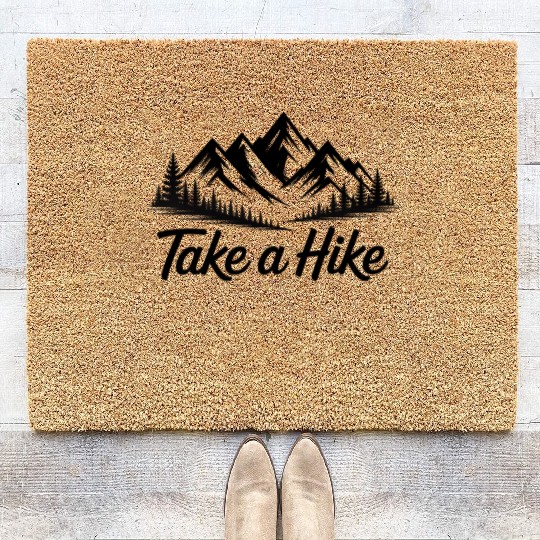 Take A Hike Funny Mountain Hiking Coir Doormats