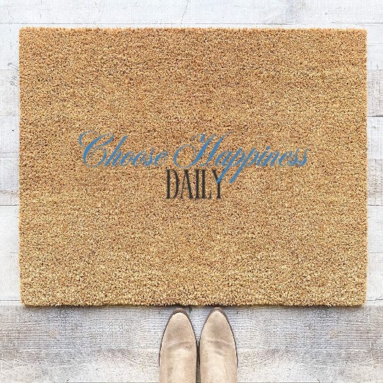 Choose Happiness Elegant Design- Daily Inspiration Coir Doormats