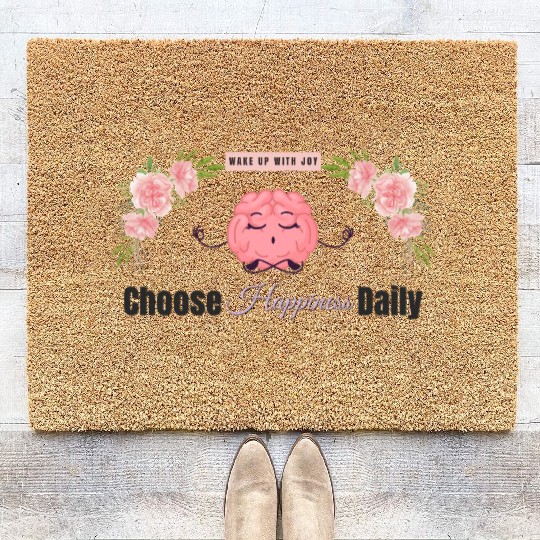 Choose Happiness Brain Zen - Therapist Wellness Coir Doormats
