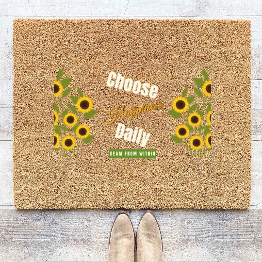 Choose Happiness Sunflower - Daily Positivity Coir Doormats
