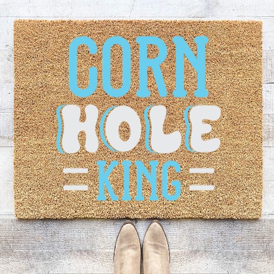 Cornhole King Distressed Badge Coir Doormats