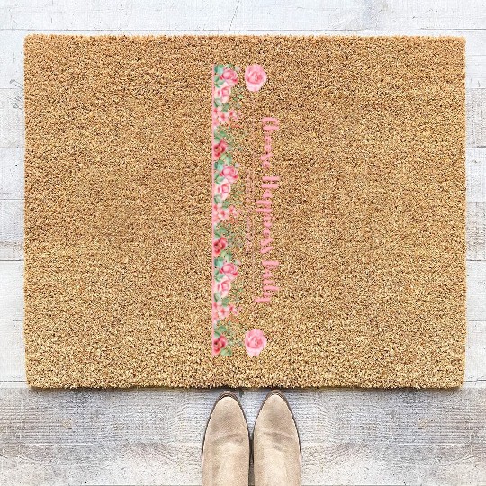 Choose Happiness Quote Design - Vertical Floral Coir Doormats