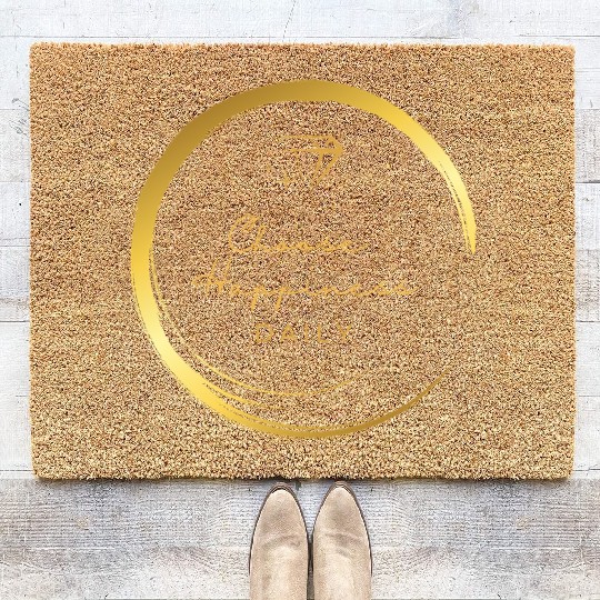 Choose Happiness Luxury Design - Gold Empowerment Coir Doormats