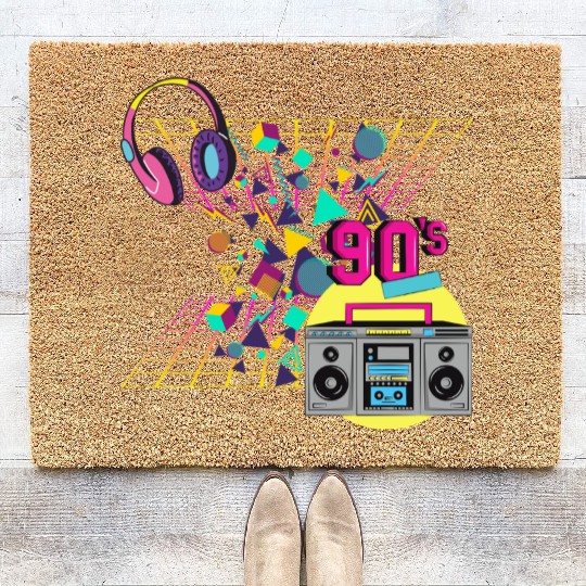 Back to the 90s: Neon Beats & Retro Vibes Coir Doormats
