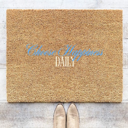 Choose Happiness Quote Design - Daily Motivation Coir Doormats