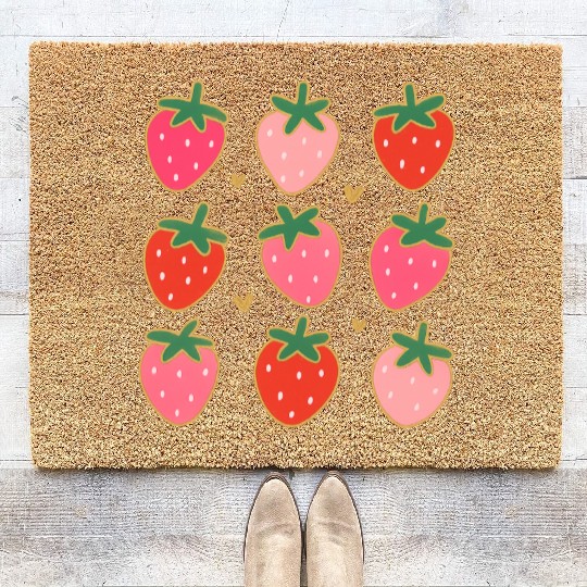 Strawberry Coquette Summer Vacation Coir Doormats