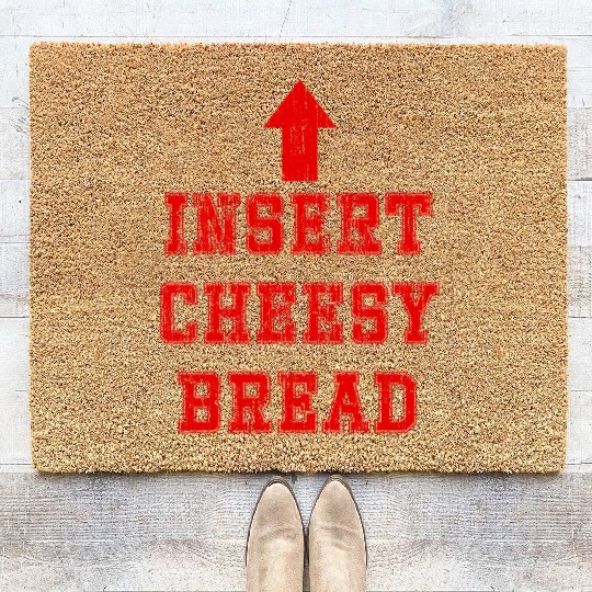 Insert cheesy bread arrow up Coir Doormats