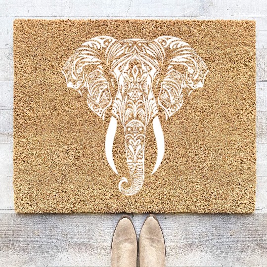 Elephant Mandala Tribal Coir Doormats