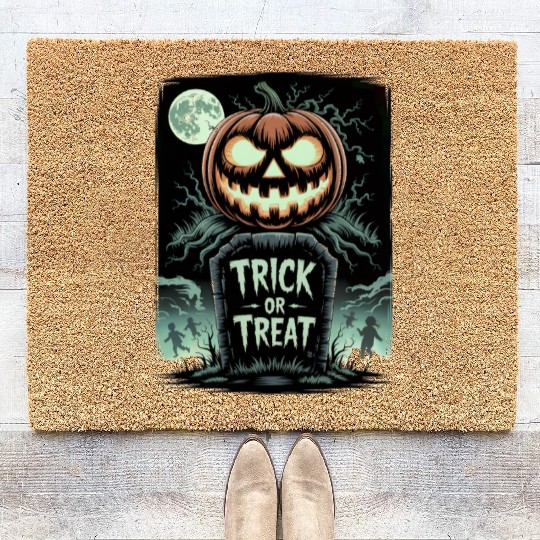 Halloween Horror Scary Thriller Trick Or Treat Coir Doormats