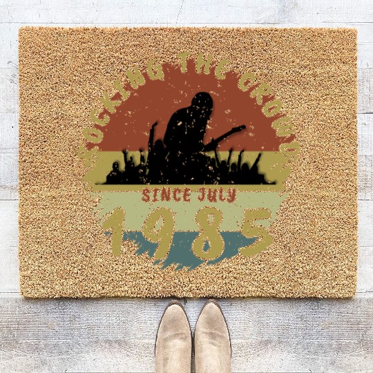 40th Birthday Rocking the crowd GIT 07/1985 Coir Doormats