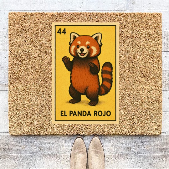 EL PANDA ROJO - THE RED PANDA - LA LOTERÍA Coir Doormats