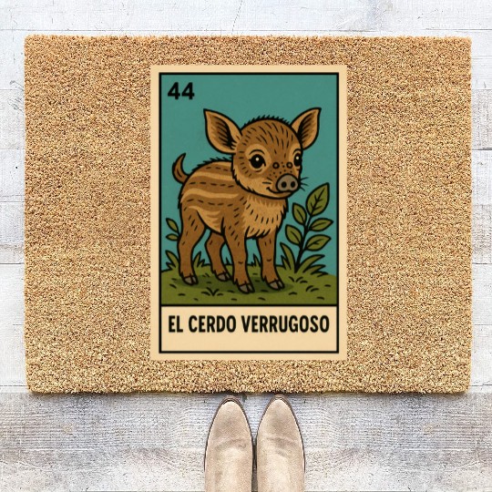 EL CERDO VERRUGOSO - THE WARTY PIG - LA LOTERÍA Coir Doormats