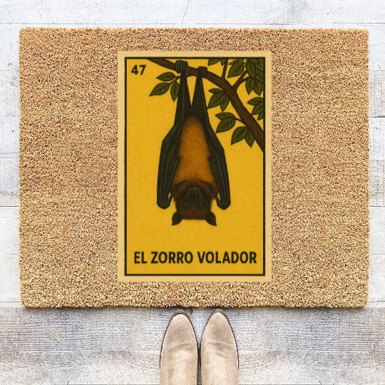 EL ZORRO VOLADOR - THE FLYING FOX - LA LOTERÍA Coir Doormats