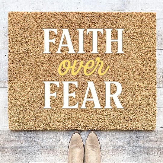 Faith over fear Coir Doormats