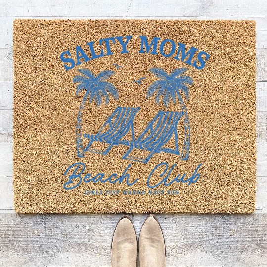 Beach Vacation Salty Moms Beach Coir Doormats